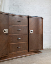Load image into Gallery viewer, Art Deco Curved Marble Top Sideboard