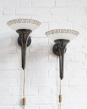 Load image into Gallery viewer, Greek Key Glass Wall Sconces