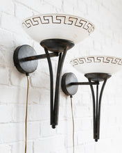 Load image into Gallery viewer, Greek Key Glass Wall Sconces