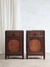 Load image into Gallery viewer, Art Deco Marble Top Bedside Tables