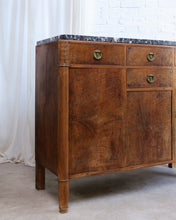 Load image into Gallery viewer, Marble Top Walnut Sideboard