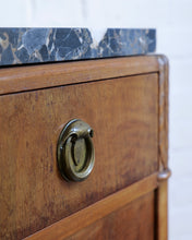 Load image into Gallery viewer, Marble Top Walnut Sideboard