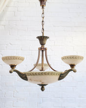 Load image into Gallery viewer, French Alabaster and Bronze Ceiling Light Chandelier