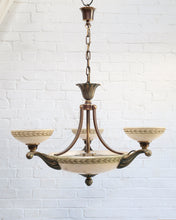 Load image into Gallery viewer, French Alabaster and Bronze Ceiling Light Chandelier