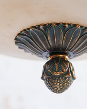Load image into Gallery viewer, French Alabaster and Bronze Ceiling Light Chandelier