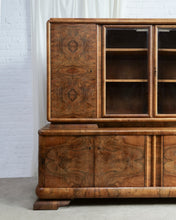 Load image into Gallery viewer, Walnut Art Deco Display Cabinet