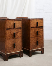 Load image into Gallery viewer, A Pair Of Birdseye Maple Deco Bedside Tables