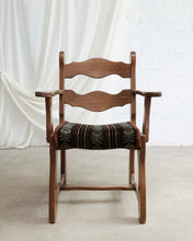 Load image into Gallery viewer, Single Oak Carver Razor Back Chair