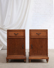 Load image into Gallery viewer, A Pair Of Pink Marble Top Bedside Tables
