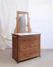 Load image into Gallery viewer, French Faux Bamboo Dresser With Marble Top