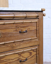 Load image into Gallery viewer, French Faux Bamboo Dresser With Marble Top