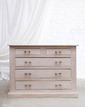 Load image into Gallery viewer, Oak Chest Of Drawers With Wavy Handles And Marble Top