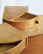 Load image into Gallery viewer, Maple Walnut Veneer Bedside Tables