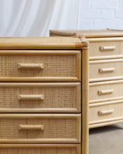 Load image into Gallery viewer, Rattan and Bamboo Bedside Tables