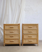 Load image into Gallery viewer, Rattan and Bamboo Bedside Tables