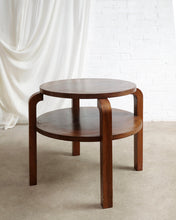 Load image into Gallery viewer, Art Deco Italian Round Side Table in Walnut