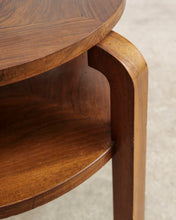 Load image into Gallery viewer, Art Deco Italian Round Side Table in Walnut