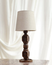 Load image into Gallery viewer, Geometric Hand Carved Table Lamps Attributed to Charles Dudouyt