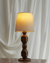 Load image into Gallery viewer, Geometric Hand Carved Table Lamps Attributed to Charles Dudouyt