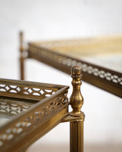 Load image into Gallery viewer, French Brass and Mirrored Side Tables In The Style Of Maison Jansen Paris