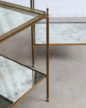 Load image into Gallery viewer, French Brass and Mirrored Side Tables In The Style Of Maison Jansen Paris