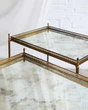 Load image into Gallery viewer, French Brass and Mirrored Side Tables In The Style Of Maison Jansen Paris