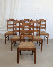 Load image into Gallery viewer, Rush Seat Ladder Back Dining Chairs