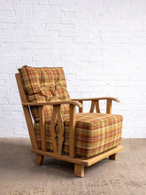 Load image into Gallery viewer, Oak Lounge Chair in Tartan