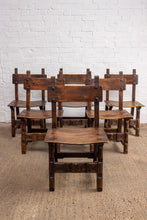 Load image into Gallery viewer, A Set Of 6 Northern Spanish Oak Dining Chairs