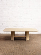 Load image into Gallery viewer, POST MODERN TRAVERTINE TABLE WITH SHELF