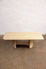 Load image into Gallery viewer, POST MODERN TRAVERTINE TABLE WITH SHELF