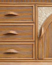 Load image into Gallery viewer, 70's Reeded Sideboard With Ceramic Inlay
