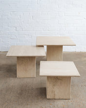 Load image into Gallery viewer, SET OF NESTING TRAVERTINE TABLES