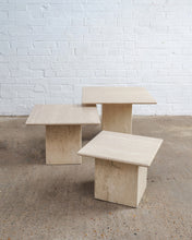 Load image into Gallery viewer, SET OF NESTING TRAVERTINE TABLES