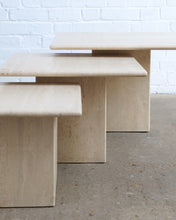 Load image into Gallery viewer, SET OF NESTING TRAVERTINE TABLES