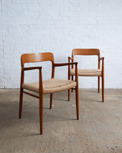 Load image into Gallery viewer, Danish Mid-Century Pair Of Teak Chairs Model 56 by Niels O Moller for Jl Møllers Mobelfabrik, 1950s
