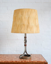 Load image into Gallery viewer, Mid-Century Leather and Iron Table Lamp by Jean-Pierre Ryckaert