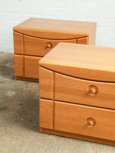 Load image into Gallery viewer, POST MODERN PINE BEDSIDE TABLES