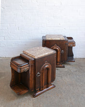Load image into Gallery viewer, PAIR OF MARBLE TOP FRENCH BEDSIDE TABLES
