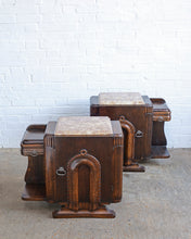 Load image into Gallery viewer, PAIR OF MARBLE TOP FRENCH BEDSIDE TABLES