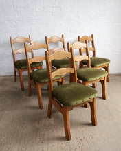 Load image into Gallery viewer, A Set Of 6 Razor Back Oak Chairs