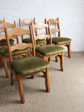 Load image into Gallery viewer, A Set Of 6 Razor Back Oak Chairs