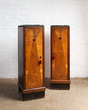 Load image into Gallery viewer, Tall Art Deco Cabinets With Green Marble