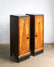 Load image into Gallery viewer, Tall Art Deco Cabinets With Green Marble