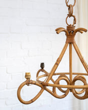 Load image into Gallery viewer, 1960 Louis Sognot Rattan Chandelier