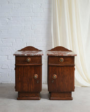 Load image into Gallery viewer, Marble Top Art Deco Bedside Tables