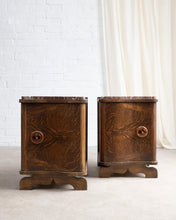 Load image into Gallery viewer, Pair Of Art deco Marble Top Bedside Tables