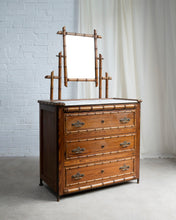 Load image into Gallery viewer, French Faux Bamboo Dresser With Marble Top