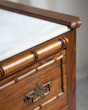 Load image into Gallery viewer, French Faux Bamboo Dresser With Marble Top
