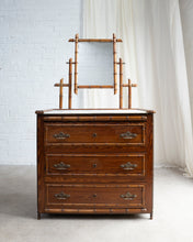 Load image into Gallery viewer, French Faux Bamboo Dresser With Marble Top